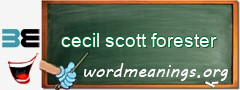 WordMeaning blackboard for cecil scott forester